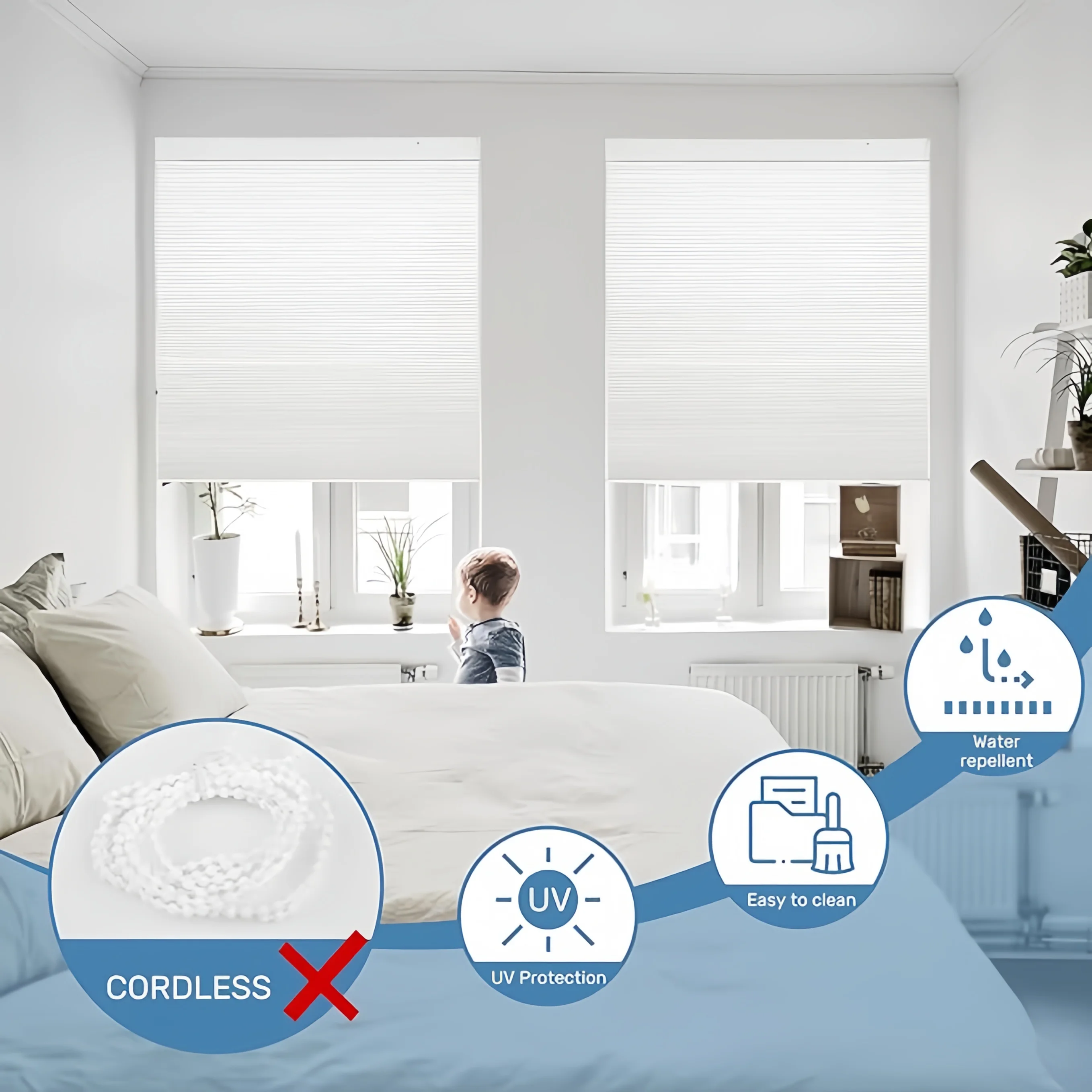 Bold Smart Honeycomb Blinds Top-Down Bottom-Up Privacy