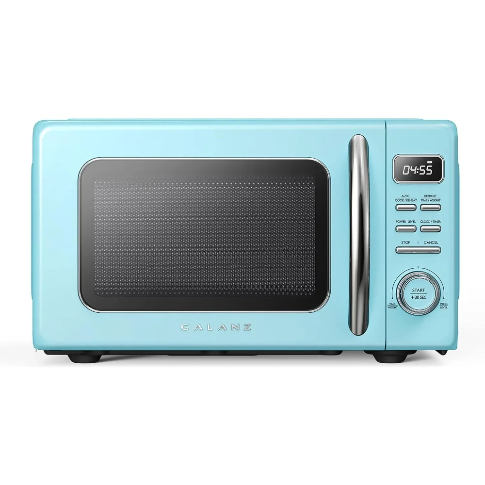 

Retro Countertop Microwave Oven with Auto Cook & Reheat, Defrost, Quick Start Functions, Easy Clean with Glass Turntable