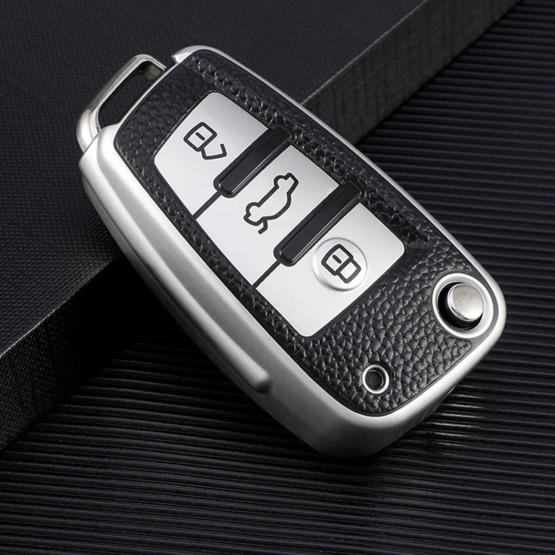 Premium Leather TPU Car Key Cover Case - Elegant and Durable Key Protection Accessory