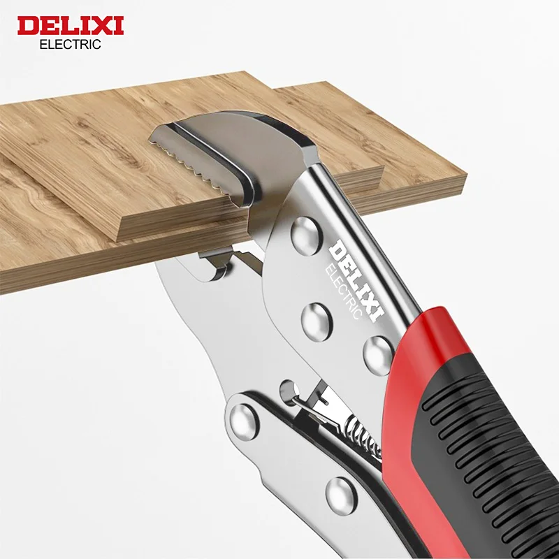 DELIXI ELECTRIC Locking Pliers Carbon Steel Pliers High Torque Fixed Clamping Hand Tools Adjustable Position Welding Tools