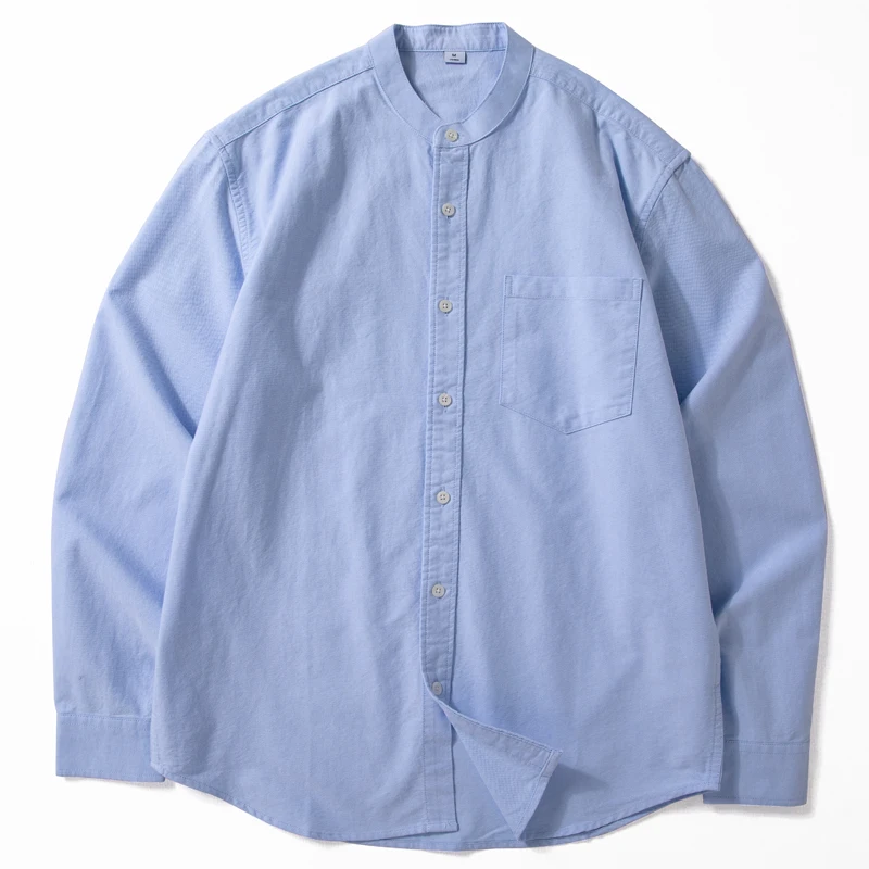 남성용 100% 코튼 헨리 칼라 티셔츠, 단색 반팔 티셔츠, 캐주얼 상의, 고품질 풀오버 상의, 여름