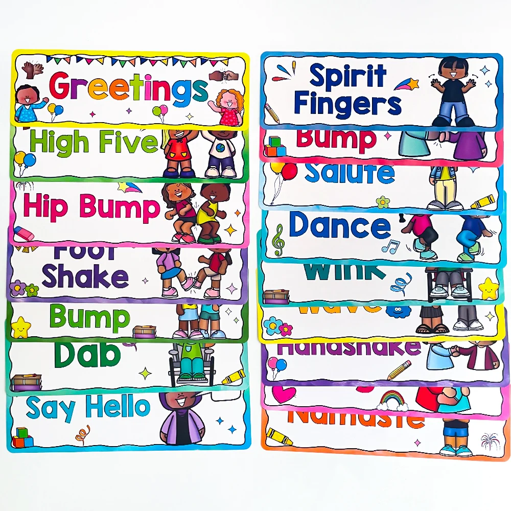 Educational Greeting Cards for Classroom Morning Greetings - Teacher Supplies for Kids' Social Learning and Classroom Decoration