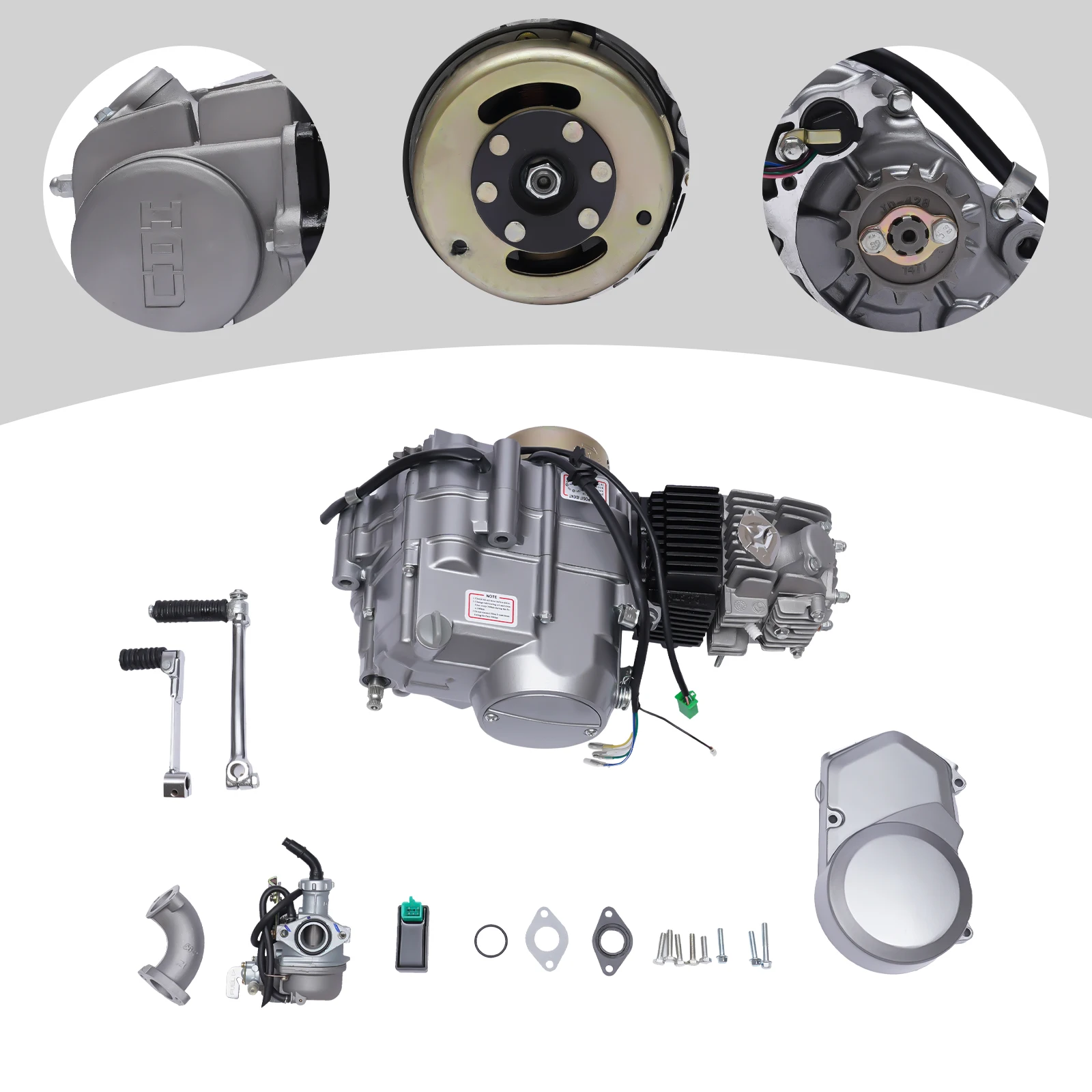 

Двигатель мотоцикла 125CC для мотоцикла, мотор с ручным сцеплением, полный комплект для Honda XR50 CRF50, аксессуары для 4-тактного воздушного охлаждения