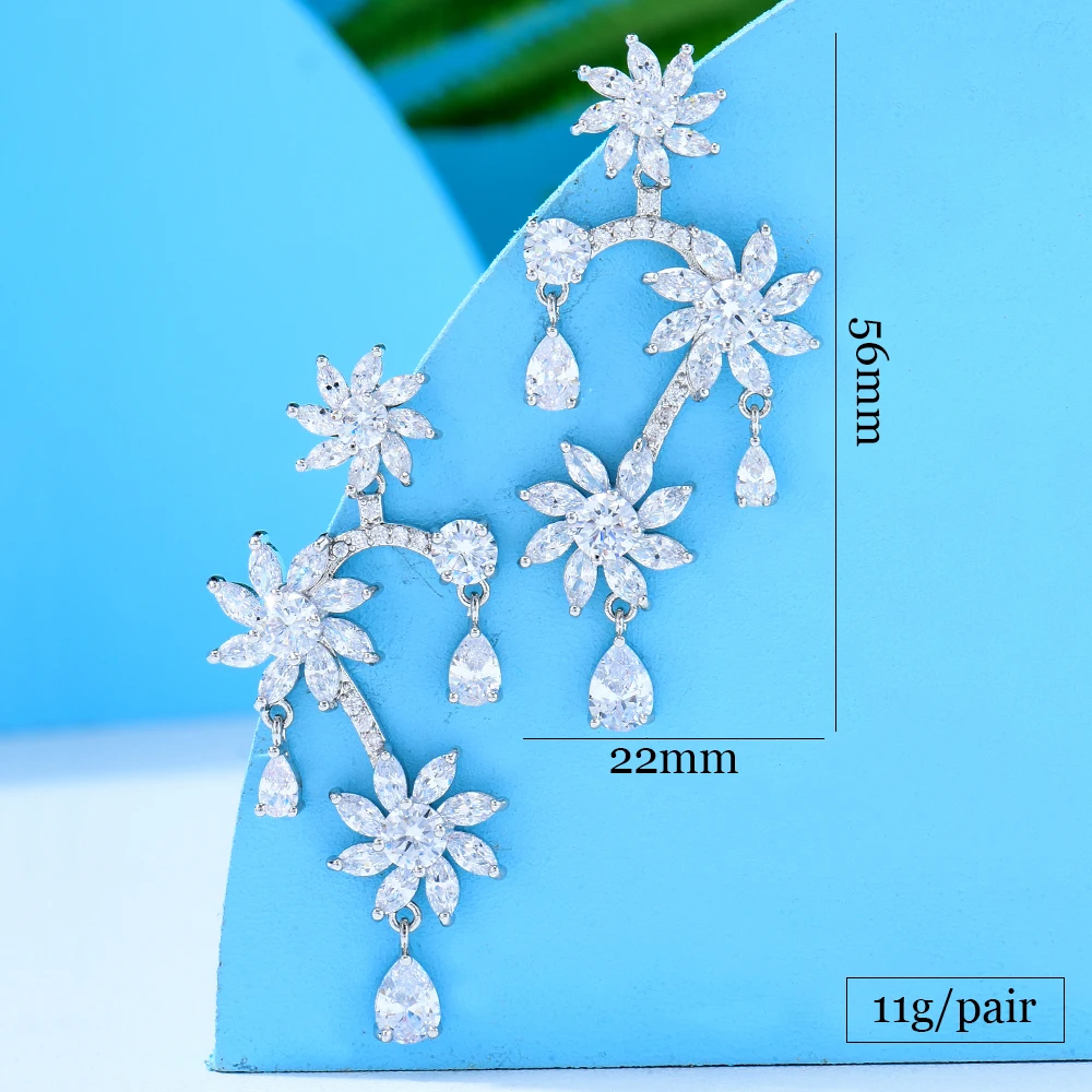 Kellybola New DIY Shiny Heart Drop Earrings For Women Bridal Wedding Girl Daily Surper Jewelry High Quality Hot Romantic Summer