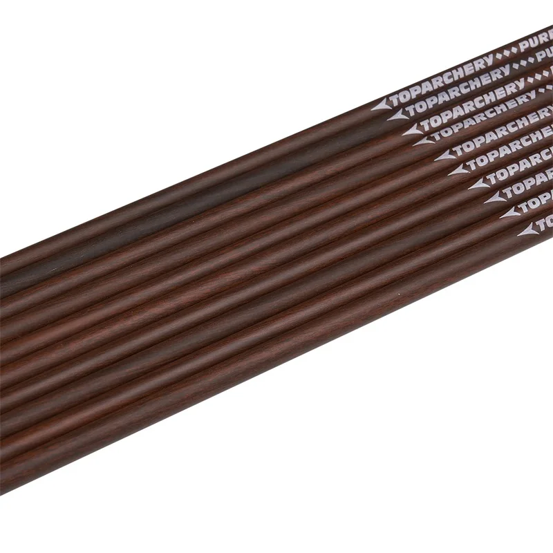 

6/12pcs 31 Inches Archery Pure Carbon Arrow Shaft ID6.2mm Spine 300/350/400/500/600 Straightness: +/- .006" Shooting Accessories