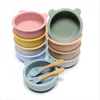 3pcs Baby Silicone Bowl Suction Cup Bowl Children's Tableware Complementary Bowl Children's Dinner Plate Silicone Tableware 2