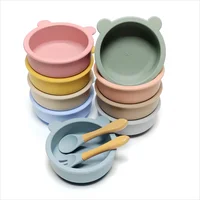 3pcs Baby Silicone Bowl Suction Cup Bowl Children's Tableware Complementary Bowl Children's Dinner Plate Silicone Tableware 2