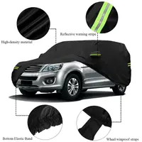 Universal SUV/Sedan Full Car Covers Outdoor Waterproof Sun Rain Snow Protection UV Car Zipper Design Black Car Case Cover Size L - Image 2