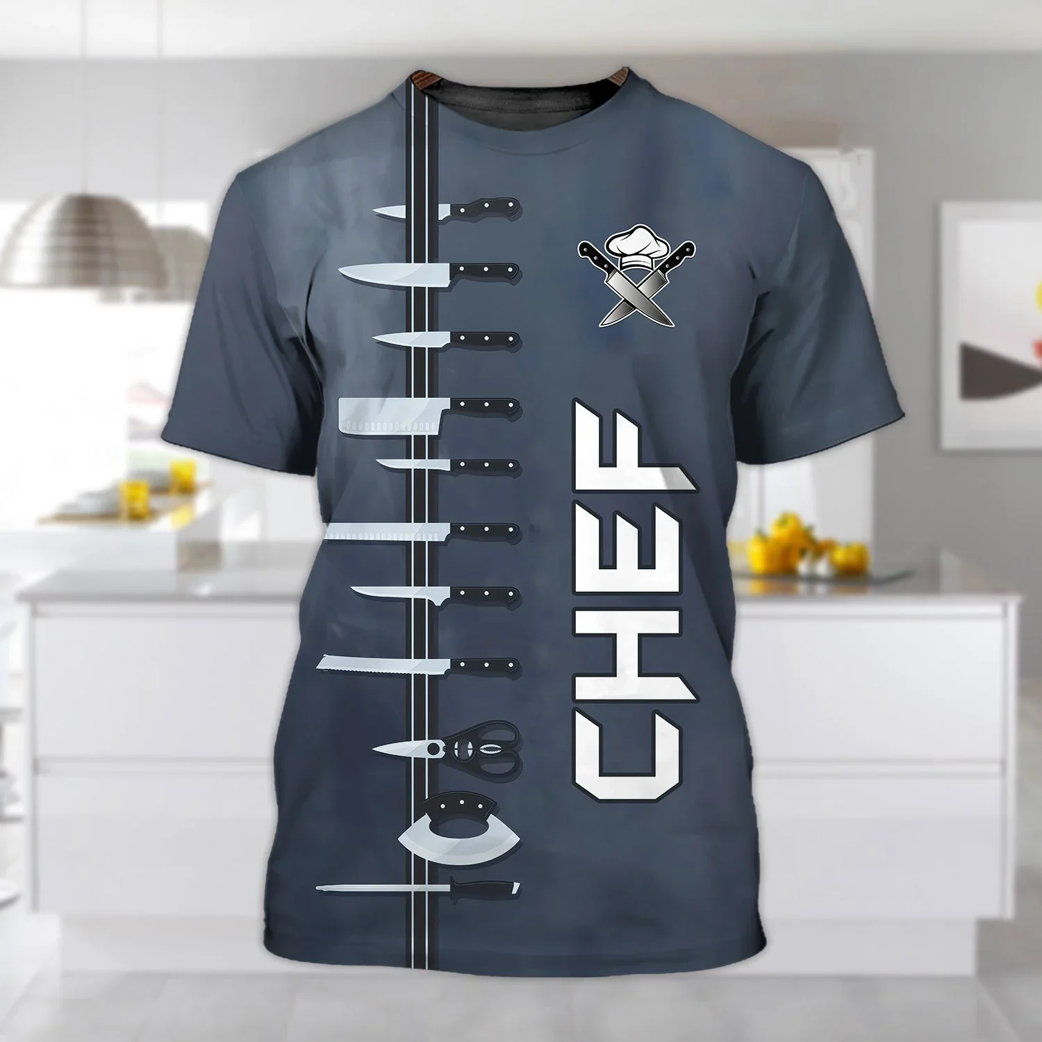 Mens Cotton T Shirt Chef Shirt Men's T-shirts 3D Printed Men's Clothing O-Neck Oversized Cheap Short Sleeve Tops Fashion Punk Streetwear 6xl