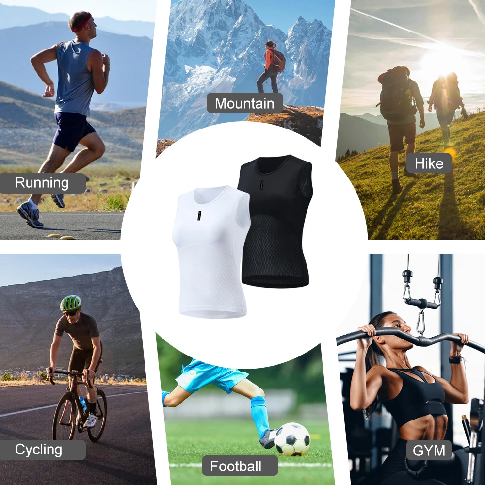HISERWA Women Cycling Base Layer MTB Road Cycling Underwear Mesh Breathable Quick Dry Cycling Undershirt Elastic Bicycle Vest 4