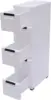 5 Drawer Narrow Slim Plastic Storage Cabinet Storage Drawer with 4 Wheels 5 Tier Drawers Dresser White Fabric Organizer Wardrobe 5