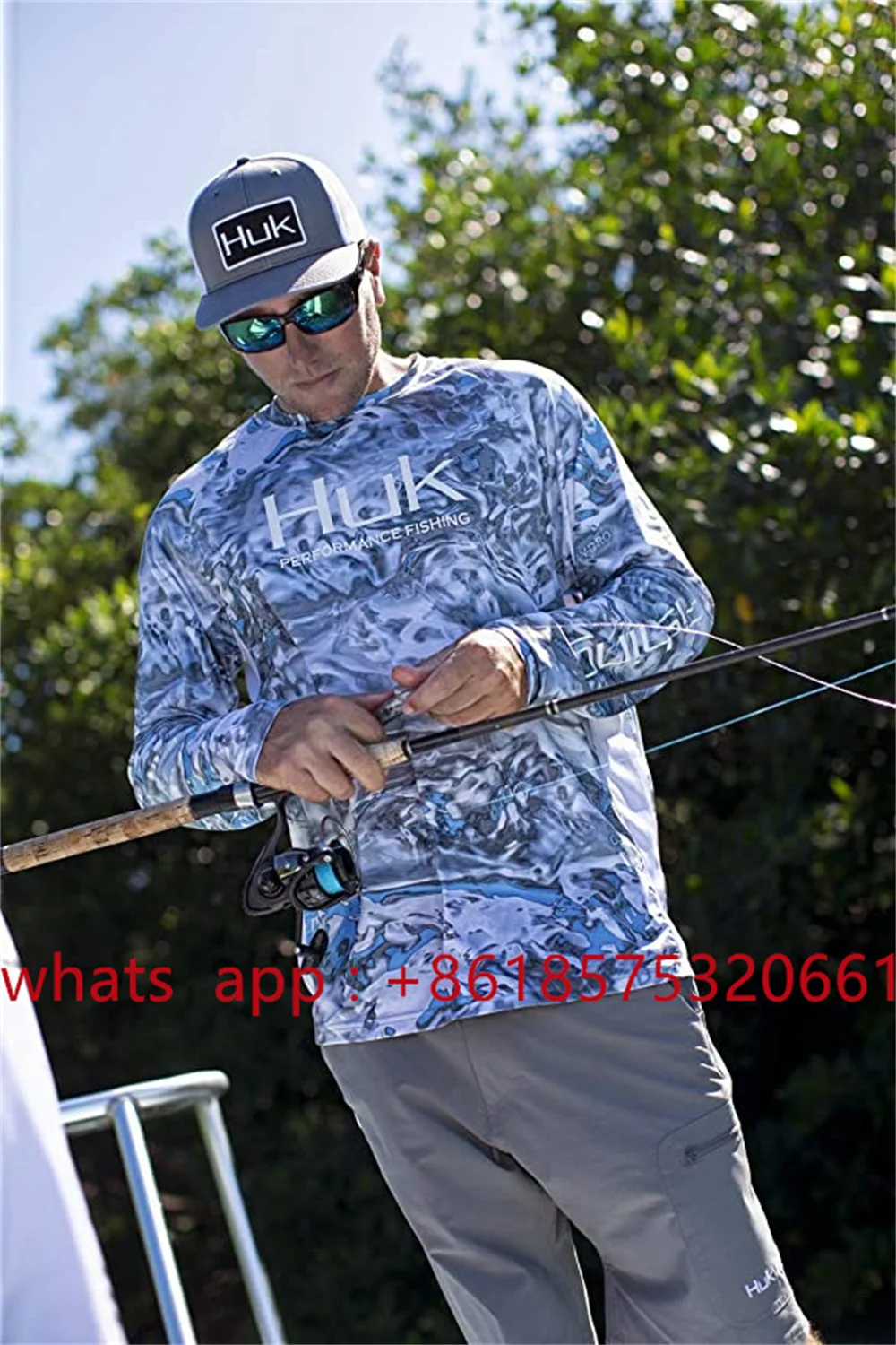 HUK Men's Icon X Camo Long Sleeve Performance Fishing Shirt Fishing Shirt  Sun Protection Shirts Roupa De Pesca Fishing Clothing