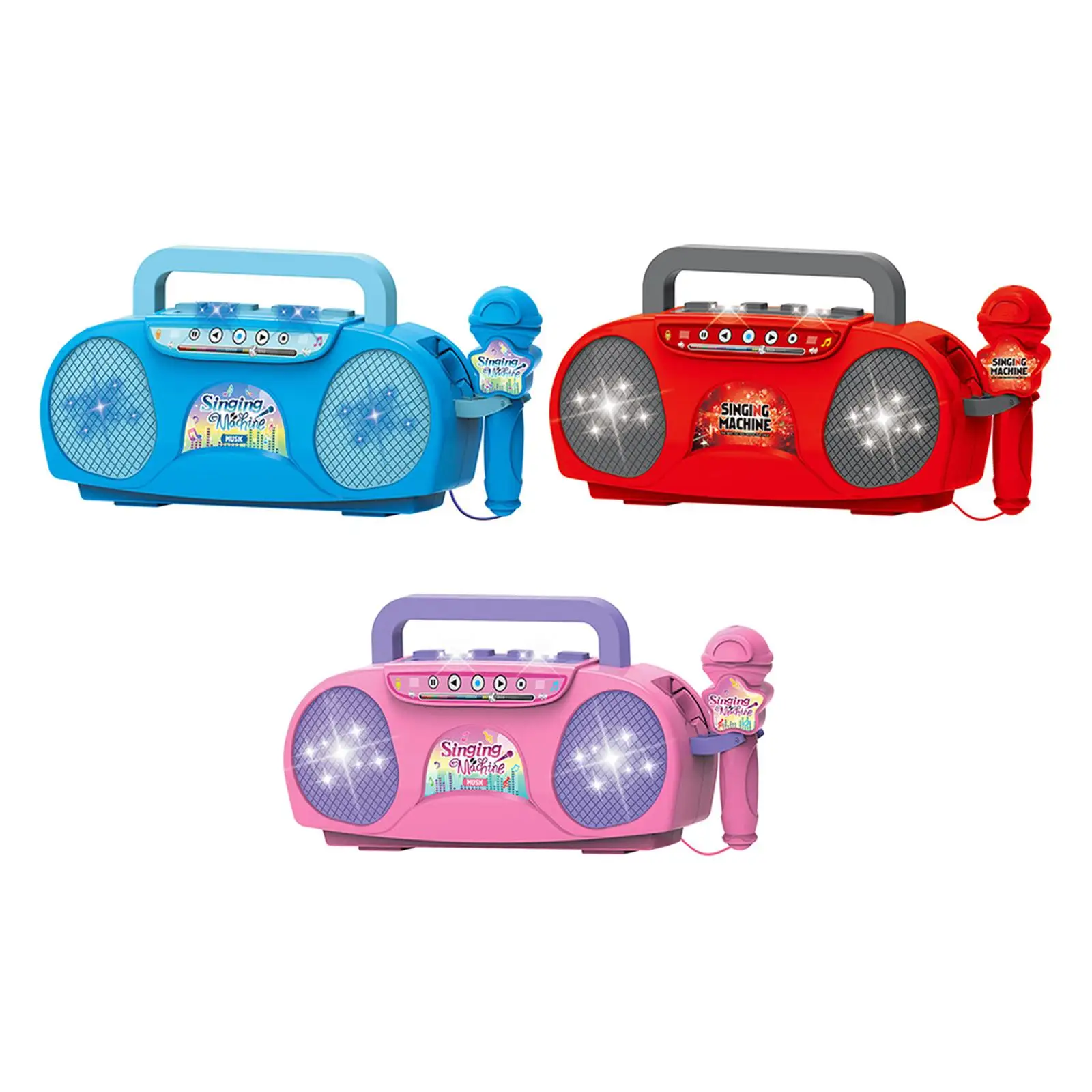 Kids Microphone Karaoke Machine Singing Machine Sturdy Learning Toys for Camping Preschool Picnic Outdoor Activities Girls Boys