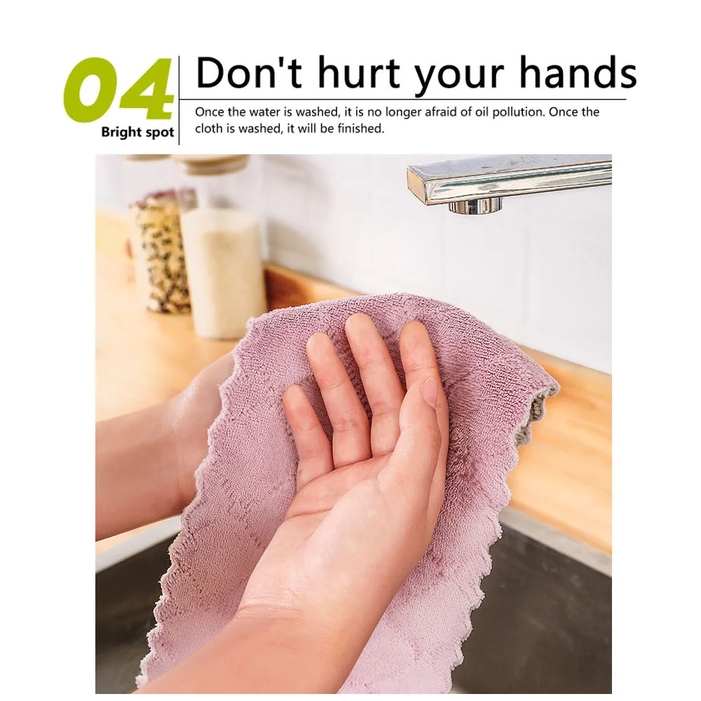 Microfiber Towel 10pcs Absorbent Kitchen Cleaning Cloth Non-stick Oil Dish Rags Napkins Tableware