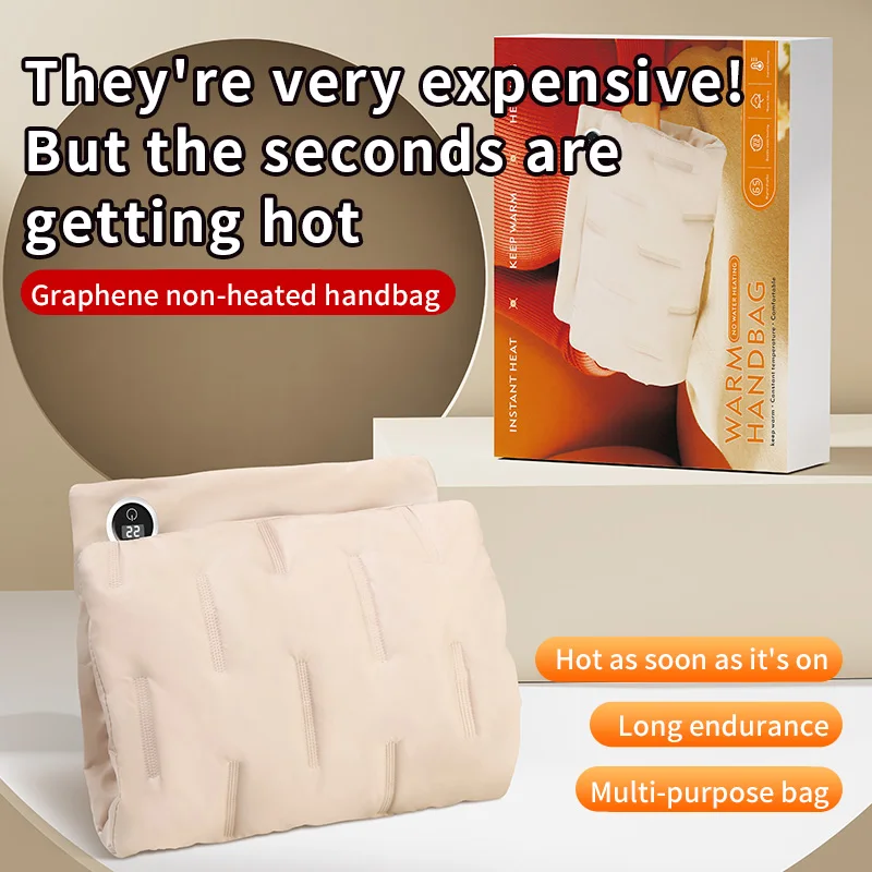 Hand Warmer Electric Heater Graphene USB Charging Heating Flannel Warmer Bag Winter Hand Warmer Feet Warm Belly for Office Home 4