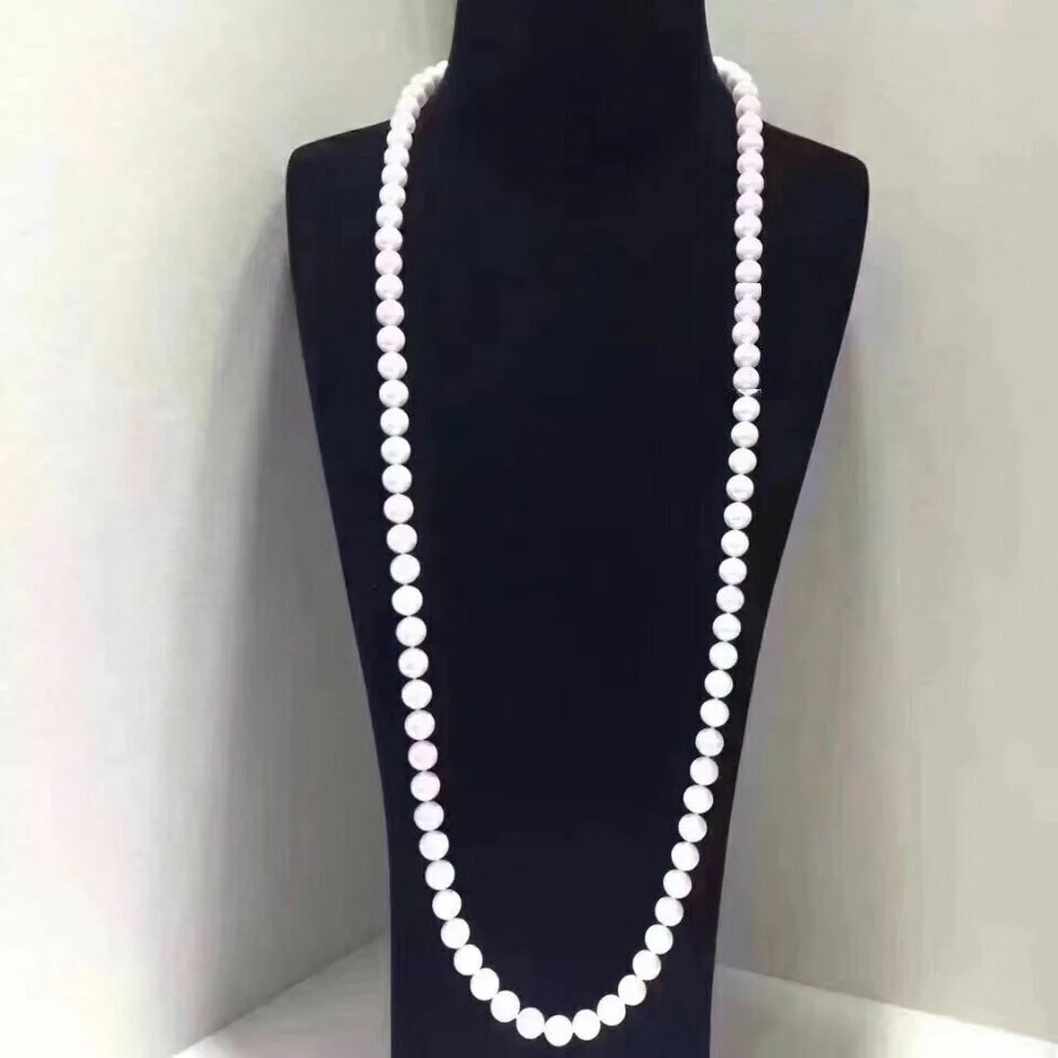 

24 inch Japanese Akoya AAAA 9-10mm white pearl Necklace 14K Yellow Gold clasp