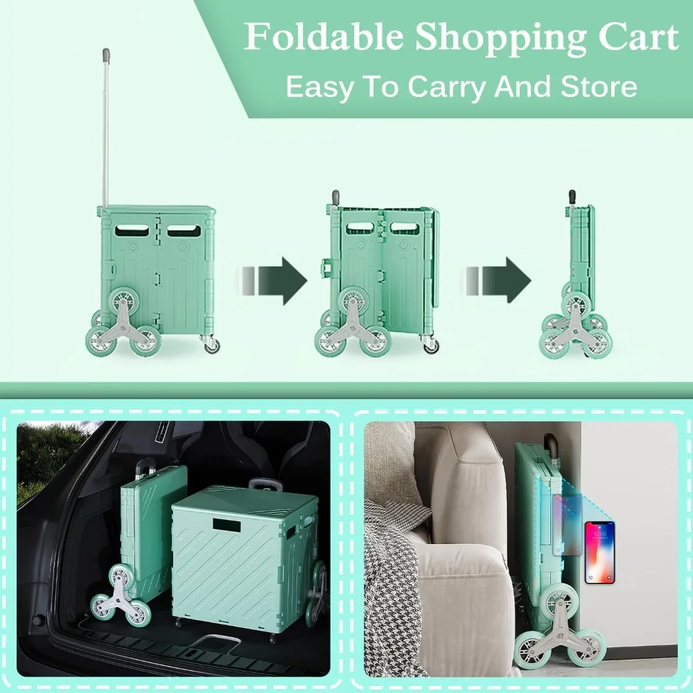 Buy Groceries Small Cart Folding Shopping Car Outdoor Camping Large Capacity Food Basket Express Delivery Small Trailer