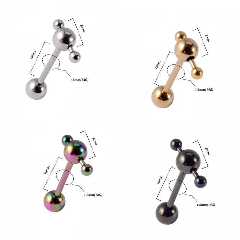 Piercing Jewelry Body Piercing Jewelry Ear Piercing Jewelry Dumbbell Titanium Steel Tongue Nail Stainless Steel Ear Studs