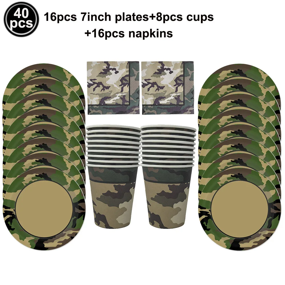 Military-Themed Camouflage Balloon Decorations for Boys' Birthday Party Supplies