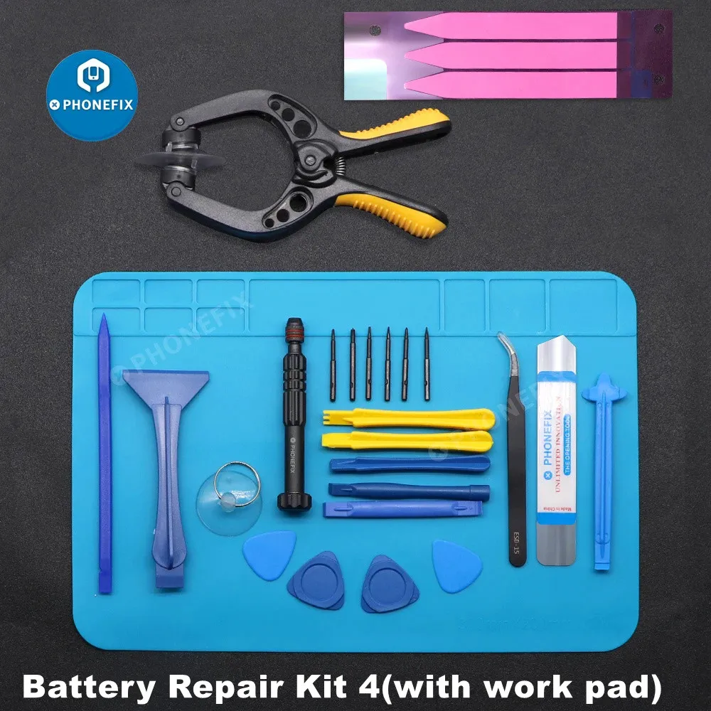 Ultimate Phone Repair Tool Kit with Suction Cup, Tweezer, Pry Opener, Battery Removal, and Precision Screwdrivers