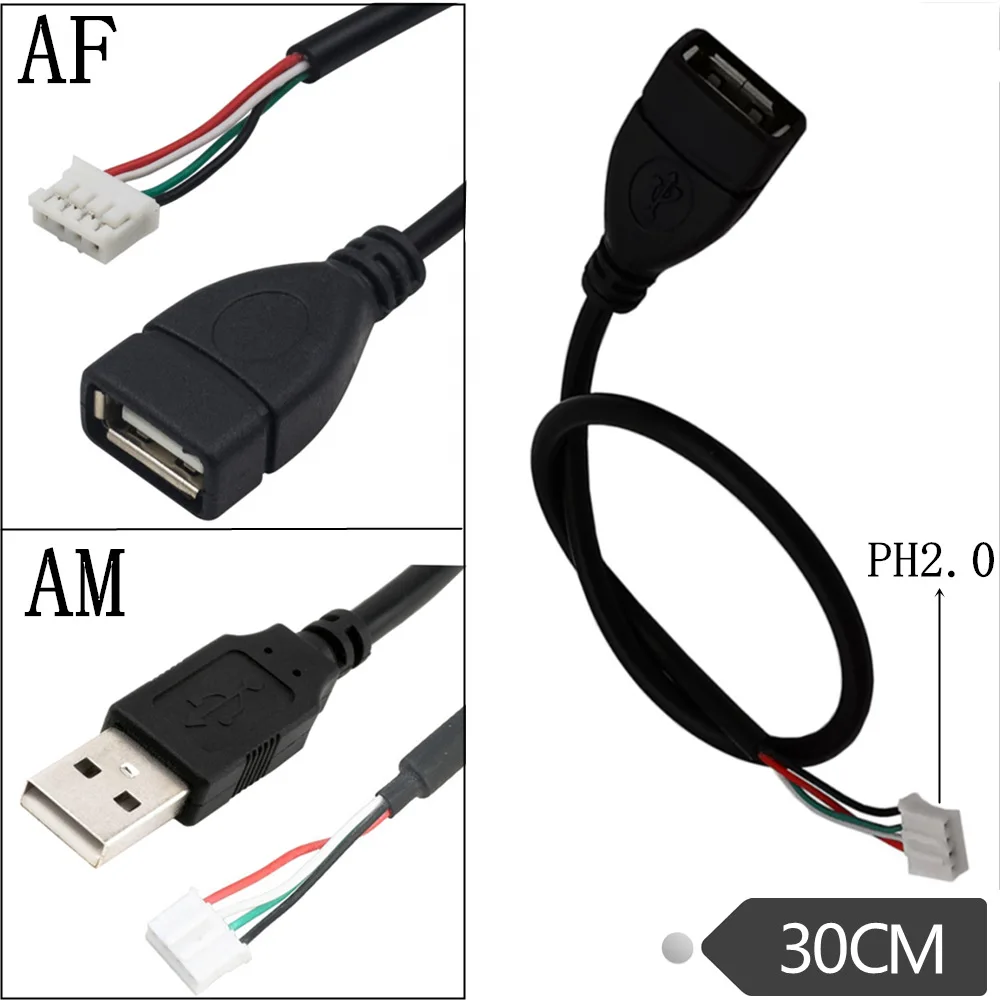 

Кабель USB к 4 P PH2.0, 4 P PH2.0 Женский к USB 2,0 Женский/мужской кабель USB к Dupont 4-контактный кабель для передачи данных 30 см