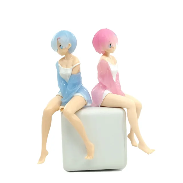 14CM Rem Ram Figure Anime Re:Life In A Different World From Zero Ram Rem Sit Down PVC Collection Action Figure Model Toys Dolls 2