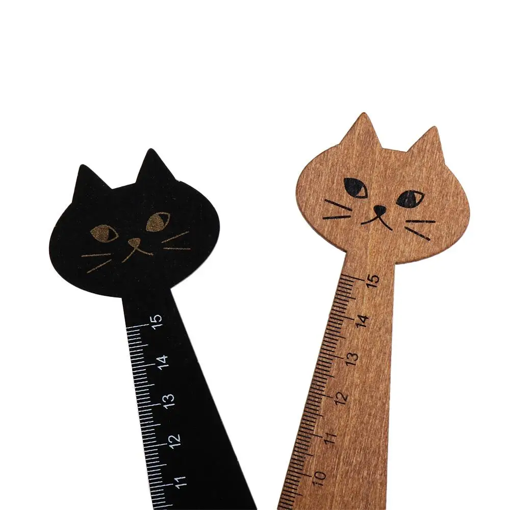 휴대용 15cm/5.9인치 나무 재질의 귀여운 가정용/학교/사무실/학생용 도구, 바느질 자, 직자, 그림 자