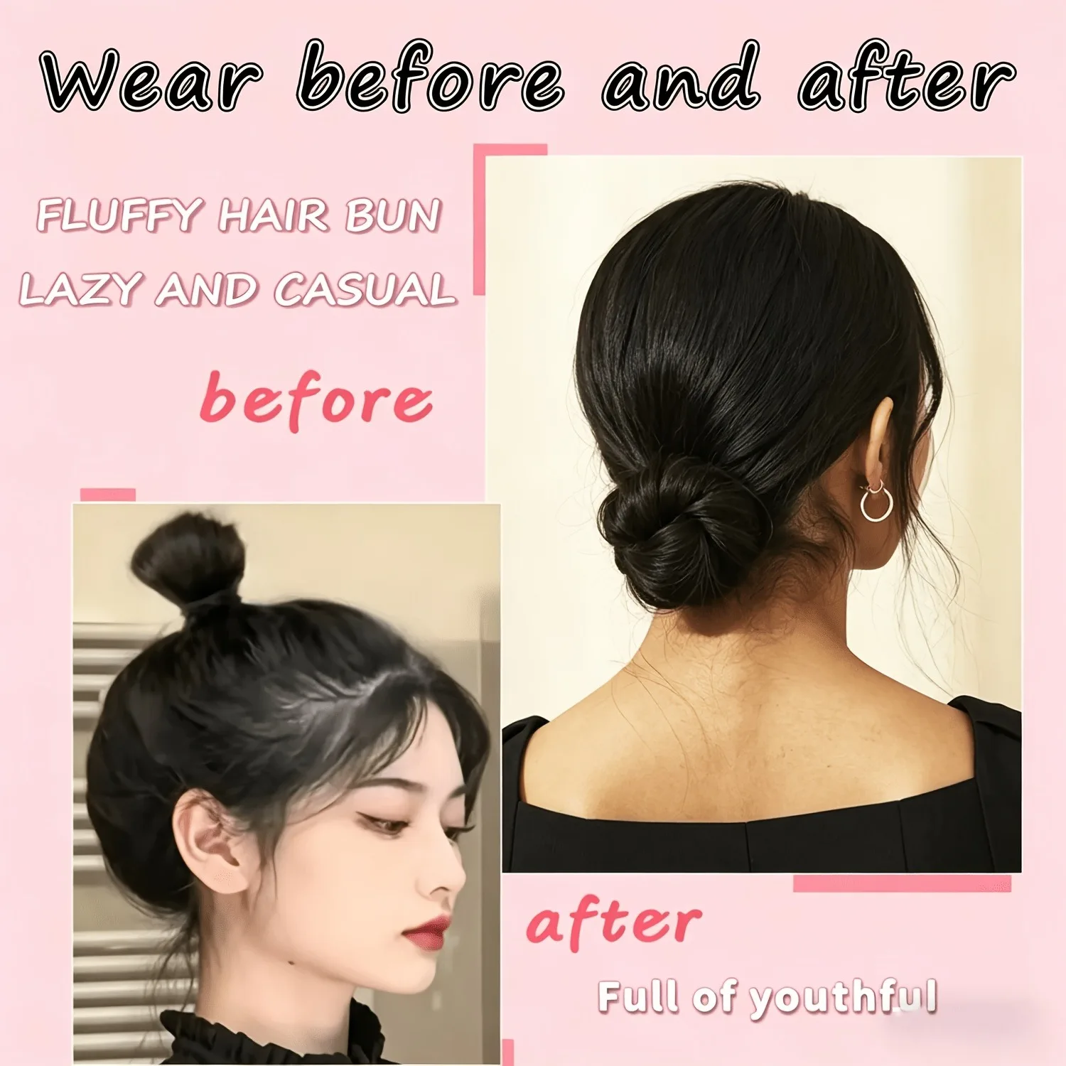 Chignon Sintetico a Ciambella 2026, Estensione Elastica per Chignon, Facile da Acconciare, Volume Naturale, per Donna - immagine 4