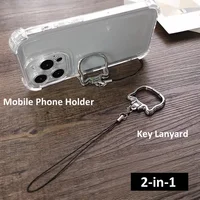 Portable 2-In-1 Mobile Phone Holder Stand Keychain Girls Cute Cat Phone Pendant Folding Holder Bracelet Bag Decoration Acc