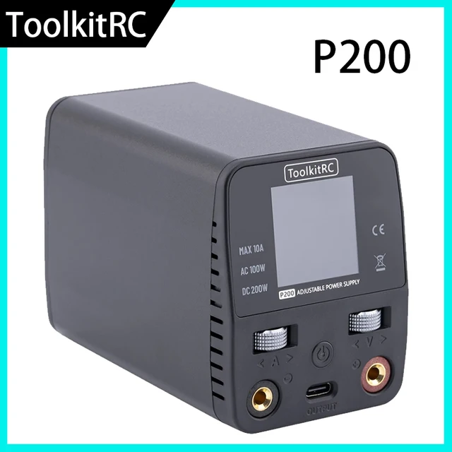 Future Flight ToolkitRC P200 V2 AC100W DC200W 65W Mini Desktop Fast Charger IPS LCD Wide-angle Display Type-C Protocol 1