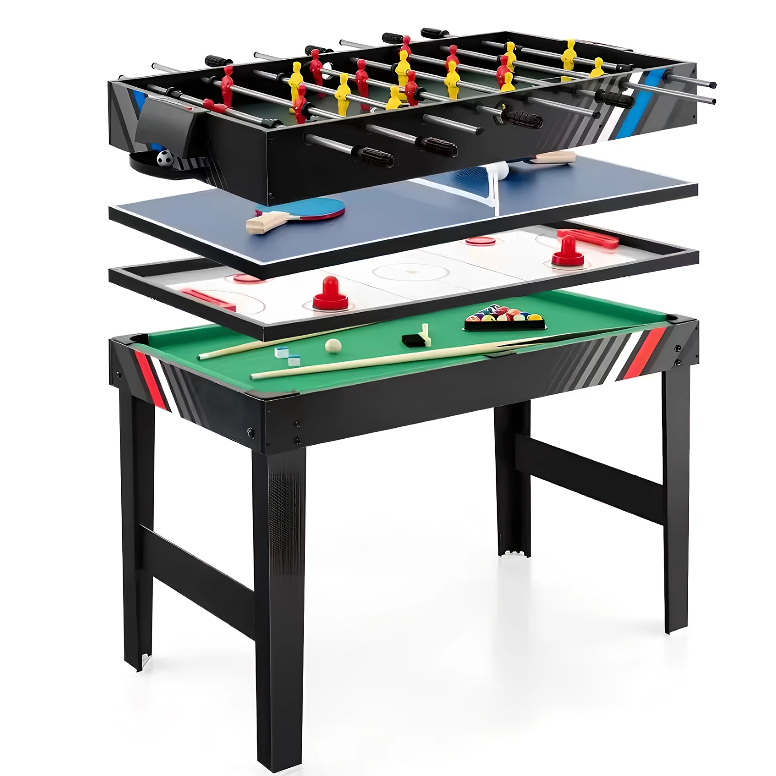 20235-456f45.jpg 4-In-1 Combo Game Table Set Wear Resist Combination Game Table Different Convert Tables Game for Friends and Family Playing