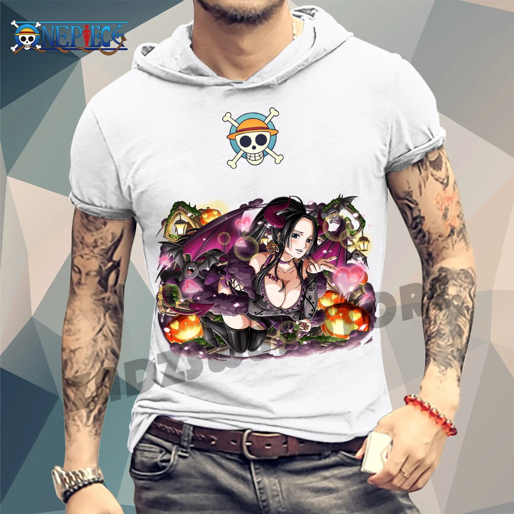 

Men's Hooded T-Shirt Monkey D Luffy One Piece Clothing T-shirts 3XL Essentials Short Sleeve 2022 Anime T-Shirt Trend Oversized