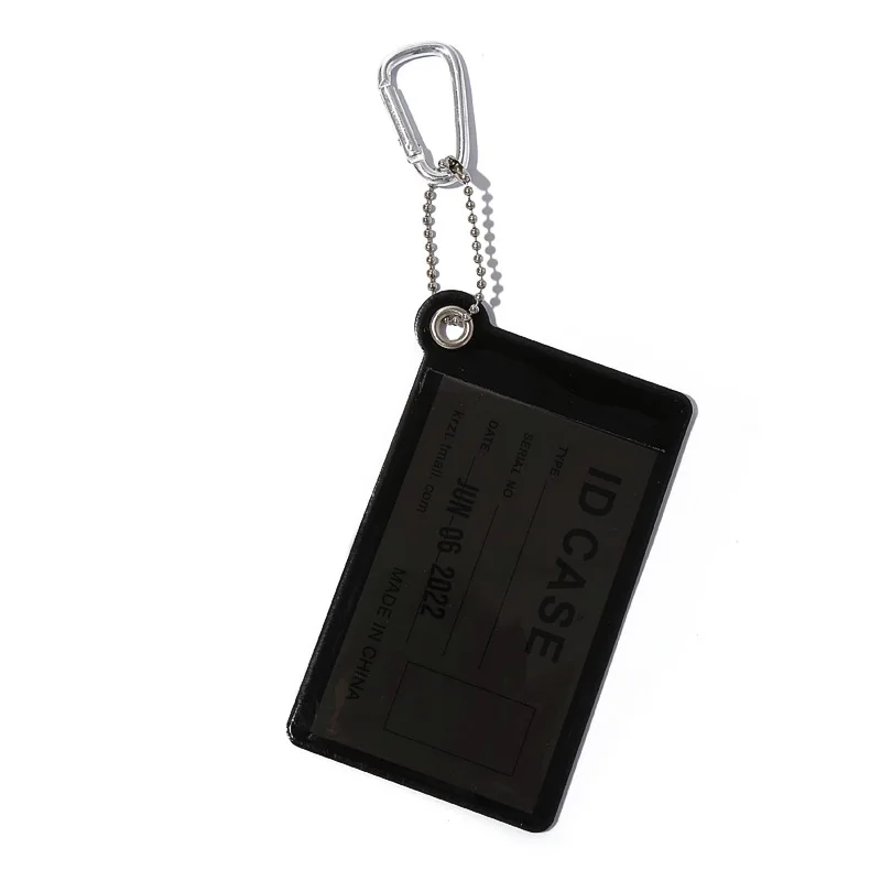 1 Piece Fluorescent Color Card Cover Case Keychain Kpop Idol Photocard Holder Transparent PVC Student ID Worker Card Holder
