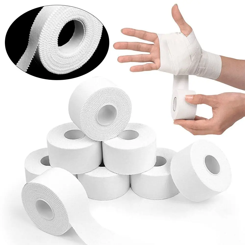 

9.1Meters Sport Elastic Bandage Athletic Waterproof Cotton White Boxing Adhesive Tape Strain Injury Care Support Sport Binding