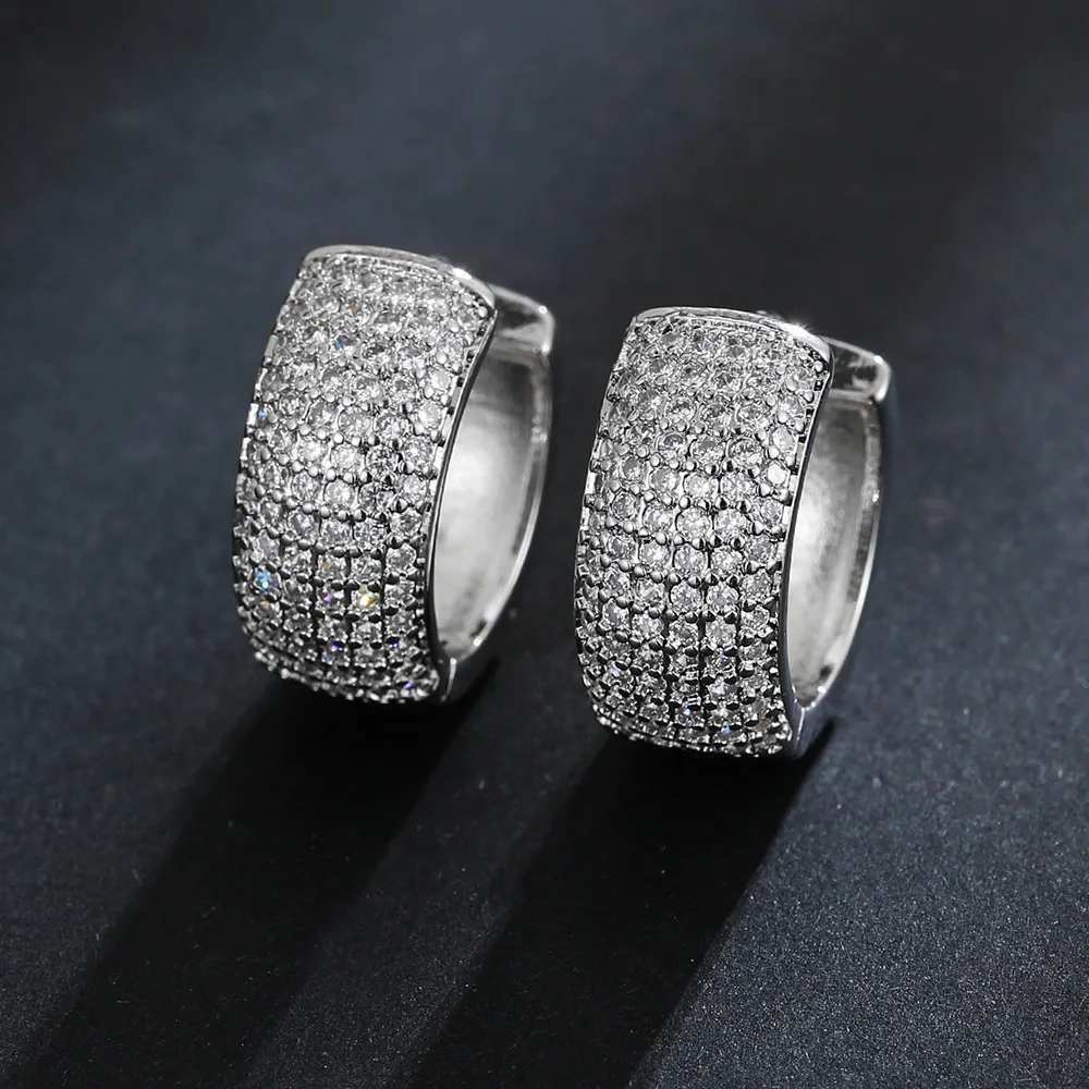 Luxury Zirconia Pave Wide Big Hoop Earrings Packaging