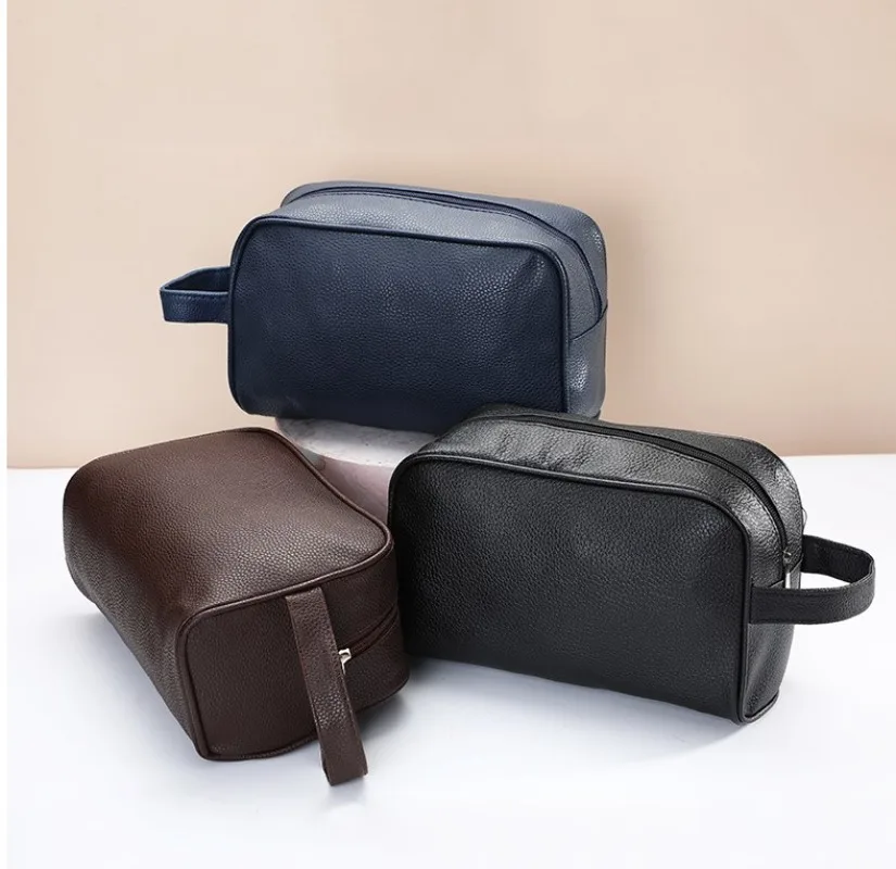 

Men Travel Cosmetic Bag Zipper Makeup Bags Women Cosmetics Organizer Storage Pouch Travel PU Leather Toiletry Bag bolsa feminina