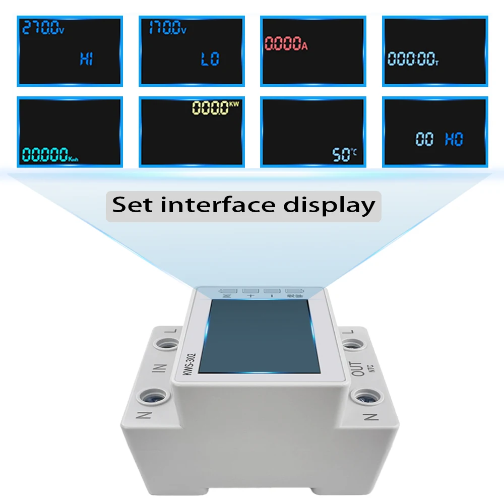 Power Meter Energy Meter Tuya WiFi 8in1 Power Meter 2P AC Energy Meter APP Control 170-270V/63A Voltage and Current Electricity Smart Life