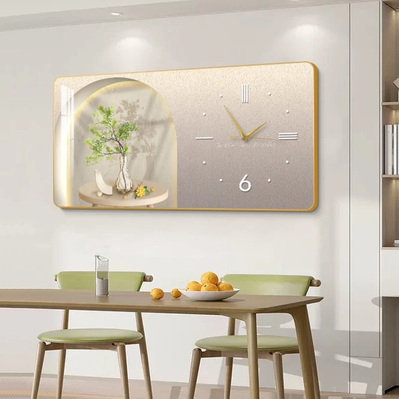 Modern-simple-decorative-painting-with-clock-bedroom-background-wall ...