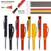 3 Colors Refill Solid Carpenter Mechanical Pencil Set Deep Hole Carpentry Marking Scriber Construction Tools Woodworking Tools 1