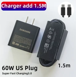 High - Speed SAMSUNG 65W Fast Charging Type C Adapter with Cable - US with 1.5m add bag