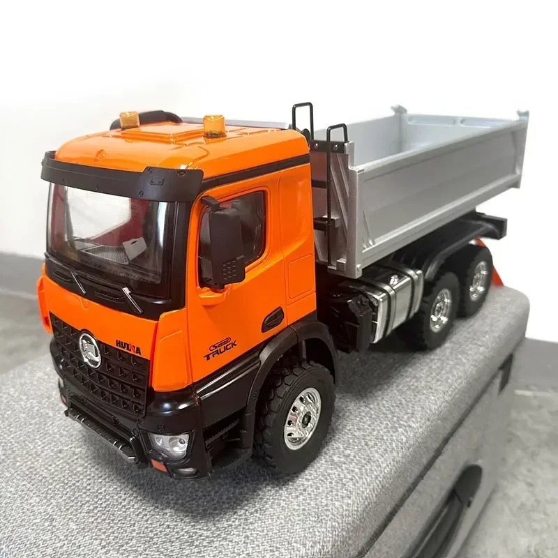 Huina 598 RC Truck 1/16 Remote Control Dump Truck Alloy Electric Model 14 Channel Remote Control Car with Light System Boy Toy 3