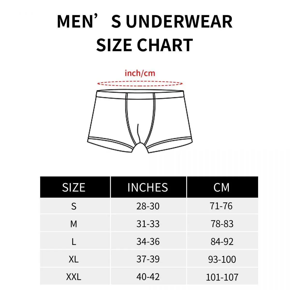 Men's Underwear Size Chart in CM and Inches: No More Guesswork!