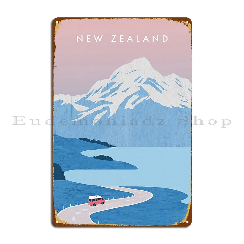 

Новая Зеландия, постер для путешествий, металлический знак, печать на заказ, кинотеатр, Настенный декор, Жестяная Табличка на гараж постер
