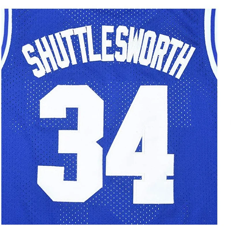 Jesus Shuttlesworth Jersey #34 Lincoln High School Basketball Jersey Movie He Got Game Men's Sports Vest Blue White