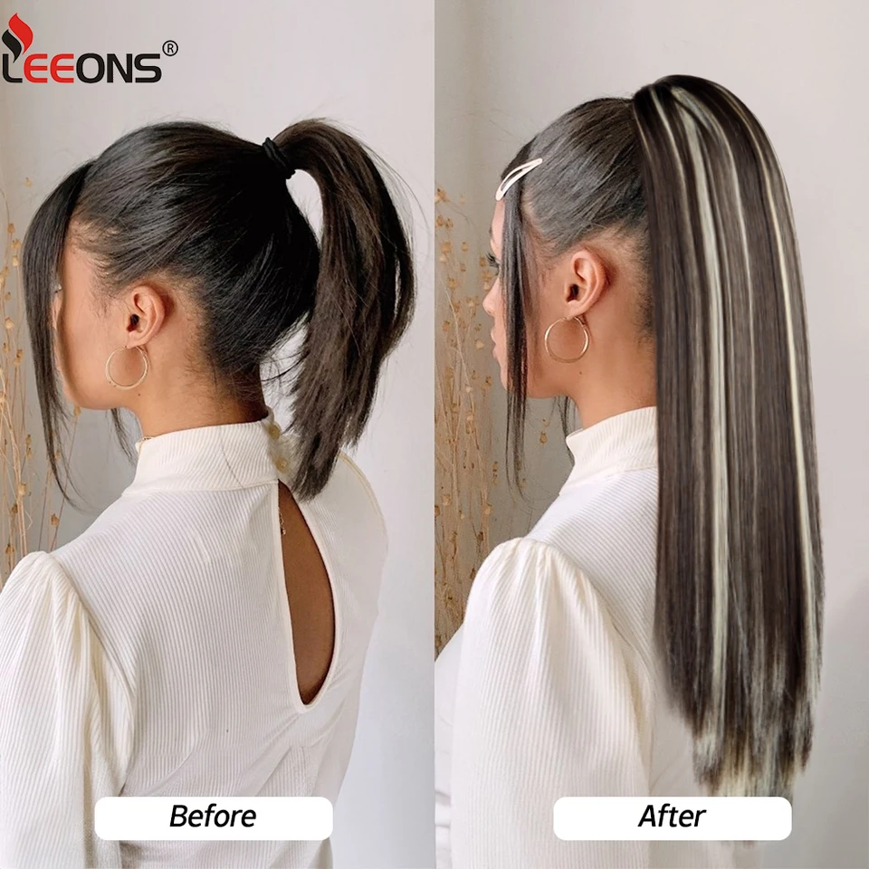 Estensione Coda Di Cavallo Clip Ad Artiglio Su Estensione Coda Di Cavallo Ondulata, 22'' Clip Ad Artiglio Estensioni For Capelli Coda Di Cavallo Ondulata Clip Sintetica In Posticci Coda Di Cavallo For - Foto 2