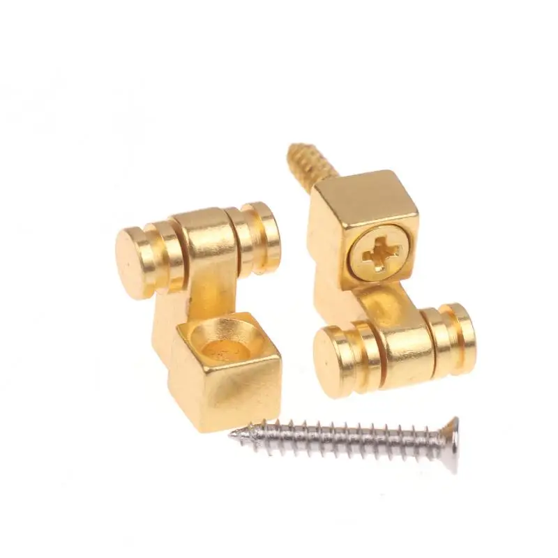 【Neu】 2 Stück DIY-Zubehör E-Gitarre Chrom Roller String Trees Retainer Montage Baumführung Silbrig Schwarz Golden – Detail 6