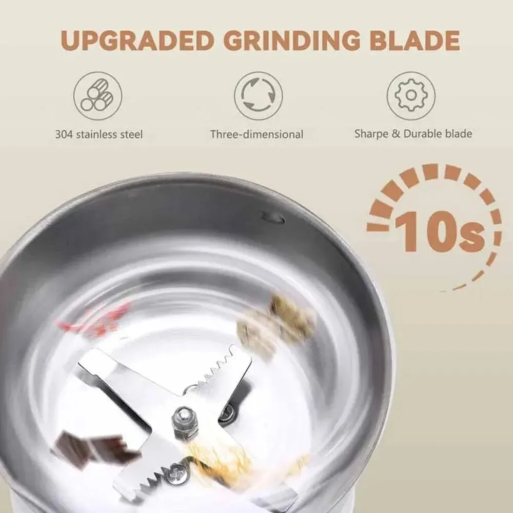 Stainless Steel Electric Coffee Bean Grinder with 4 Blades