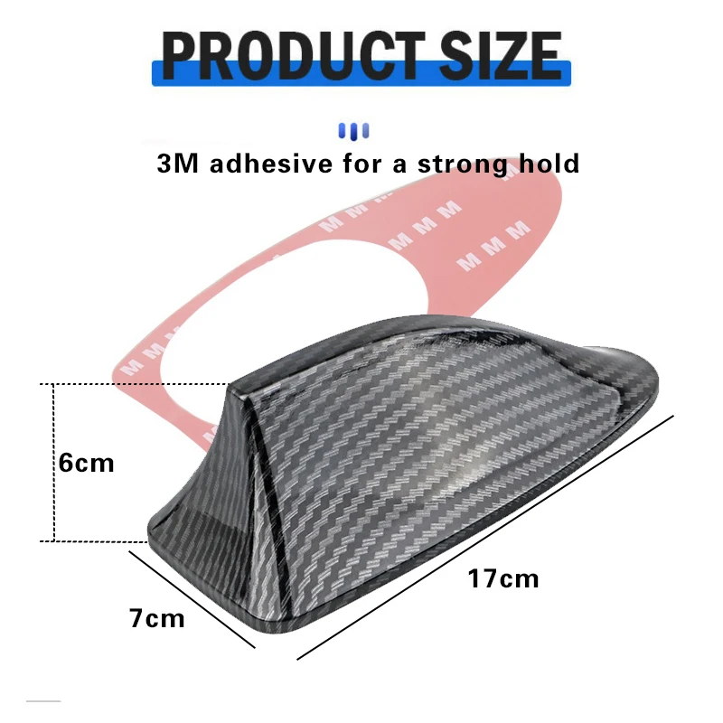 Car antenna Car Shark Fin Antenna Fin Shape Auto Roof Aerial No drilling Radio FM/AM Signal Vehicle Accessories Universal for Most Car Water