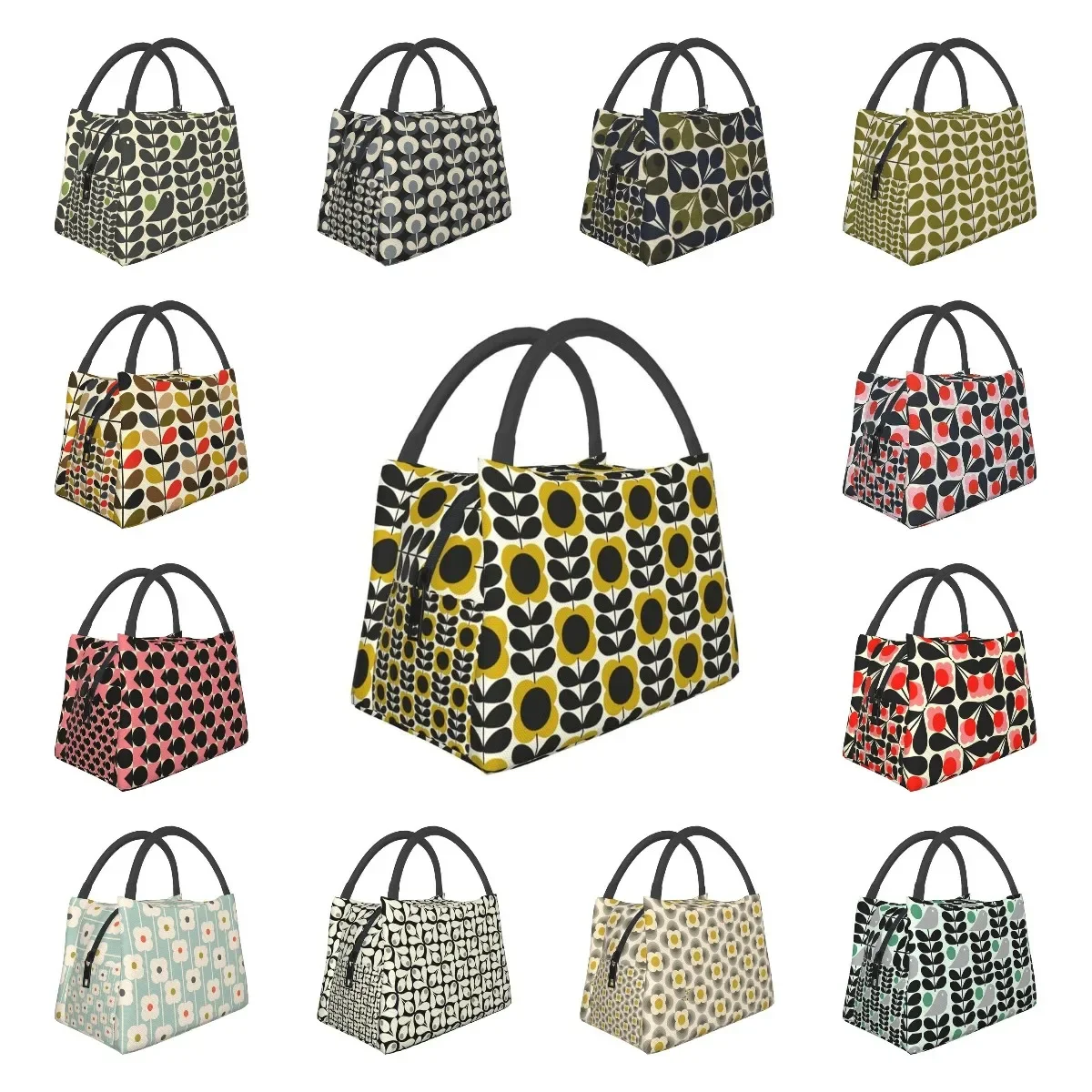 

Summer Flower Stem Orla Kiely Lunch Boxes for Women Floral Cooler Thermal Food Insulated Lunch Bag Travel Work Pinic Container