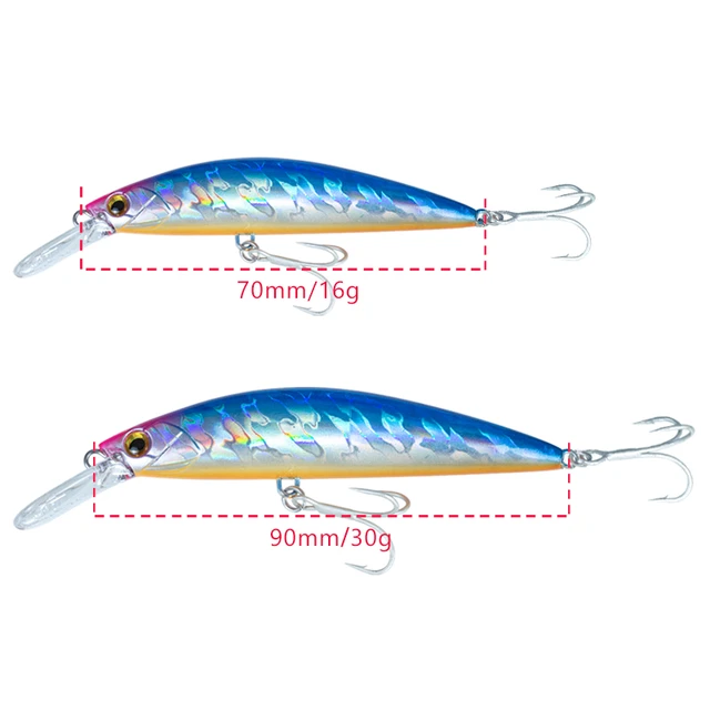 Le fish 70mm 16g 90mm 30g Heavy Sinking Minnow Fishing Lures Saltwater  Freshwater Long Casting Sea Artificial Bait Jerkbait - AliExpress